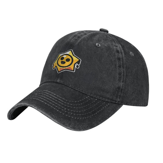 player B-Brawls Baseball Caps Retro Distressed Washed Sun Cap Unisex Style Outdoor Running Golf Adjustable Hats Cap