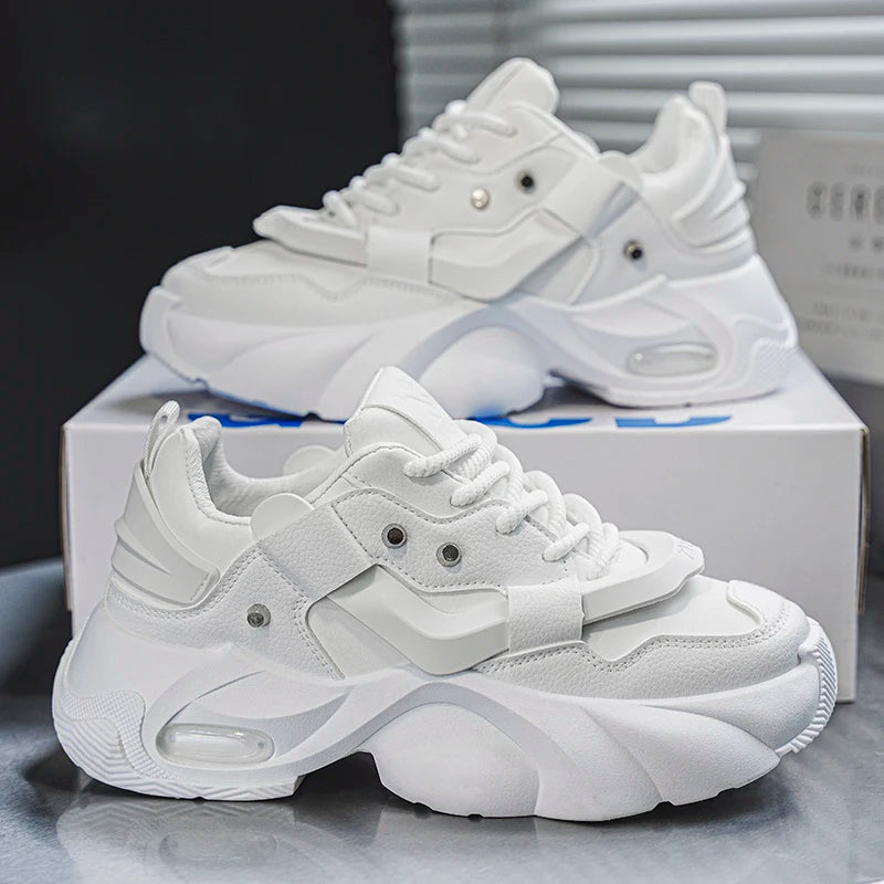 Fashionable Men's Casual Sports Shoes, with Thick Soles That Are Wear-Resistant and Height-Increasing, Comfortable and Breathable, Suitable for Both Sports and Leisure