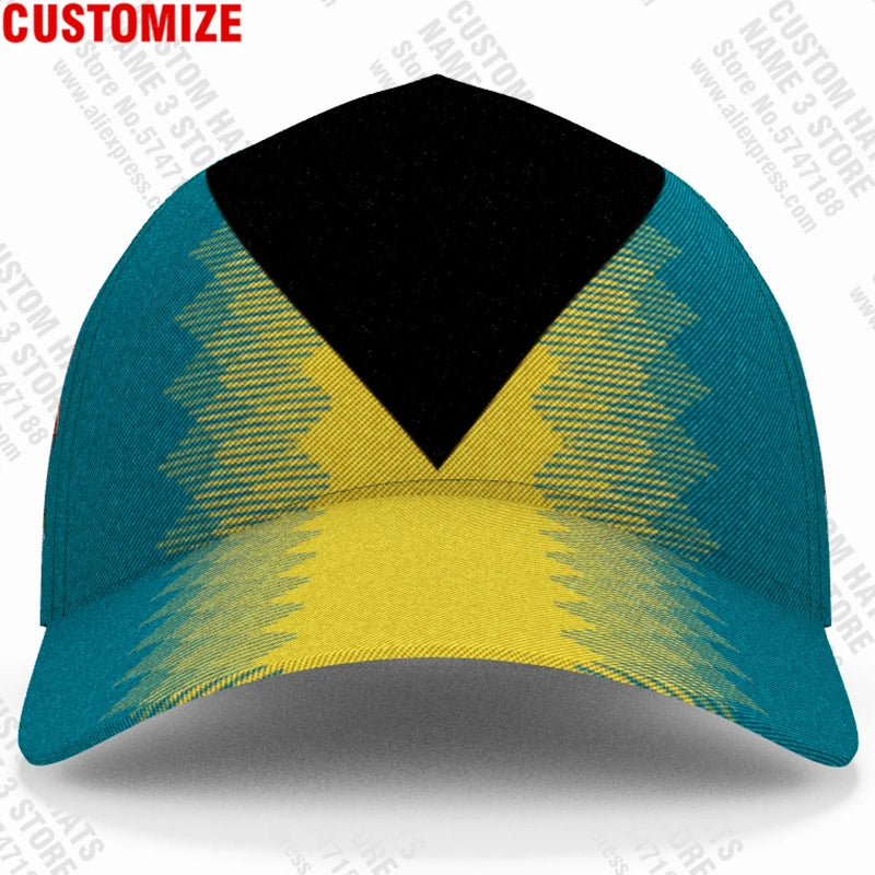 Bahamas Baseball Cap Free 3d Custom Made Name Travel Team Logo Bhs Hat Tees Bs Country Nation Bahamian Flag Fishing DIY Headgear