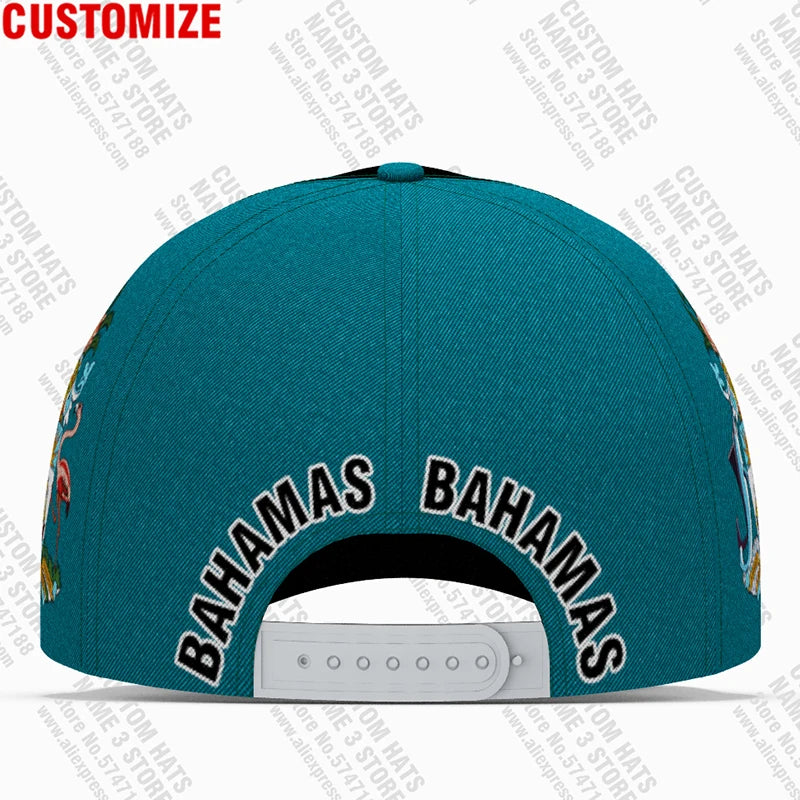 Bahamas Baseball Cap Free 3d Custom Made Name Travel Team Logo Bhs Hat Tees Bs Country Nation Bahamian Flag Fishing DIY Headgear