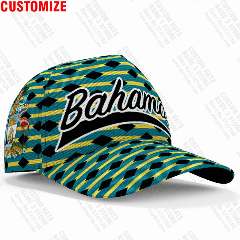 Bahamas Baseball Cap Free 3d Custom Made Name Travel Team Logo Bhs Hat Tees Bs Country Nation Bahamian Flag Fishing DIY Headgear
