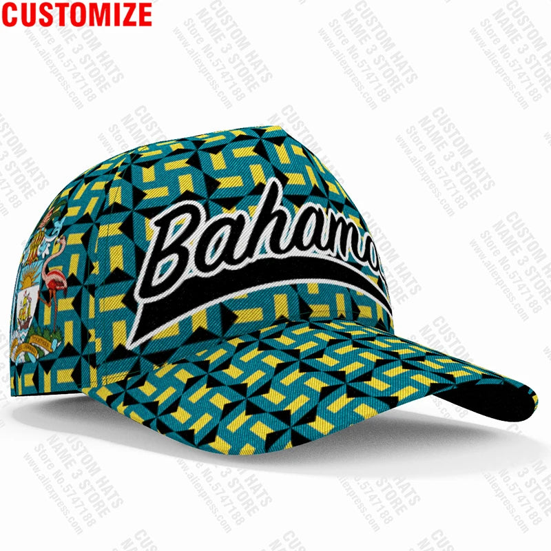 Bahamas Baseball Cap Free 3d Custom Made Name Travel Team Logo Bhs Hat Tees Bs Country Nation Bahamian Flag Fishing DIY Headgear