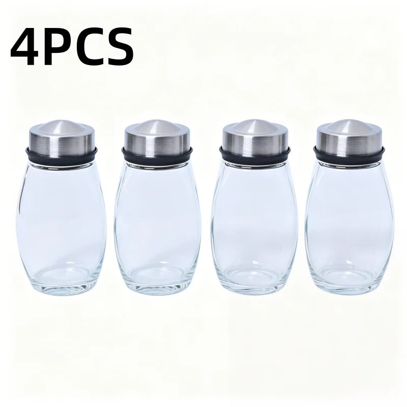 NEW Single Bottle Glass Jar and Spice Jar Set Rack Glass Seasoning Sugar Pepper Bottles Salt Shakers Holder Kitchen Storage Rack