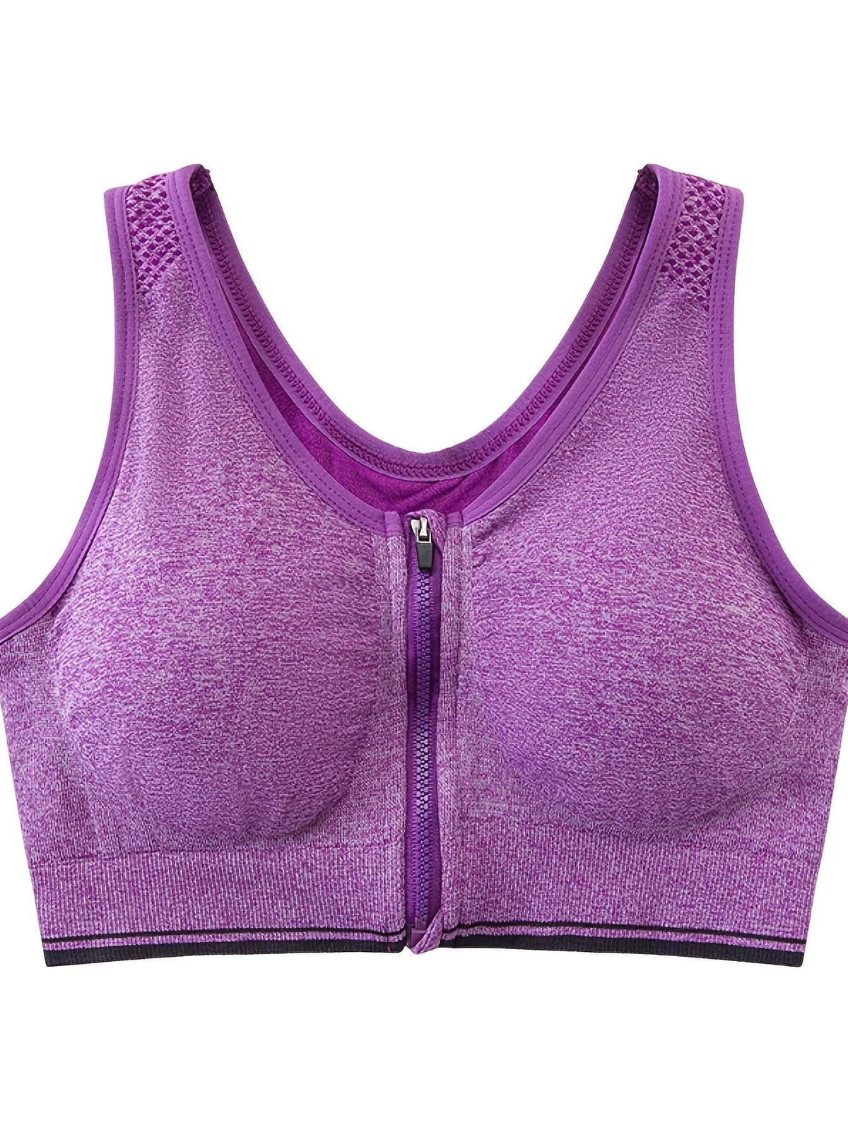 Fitness sports underwear large size front zipper sports chest breathless steel ring running vest yoga running sports underwear
