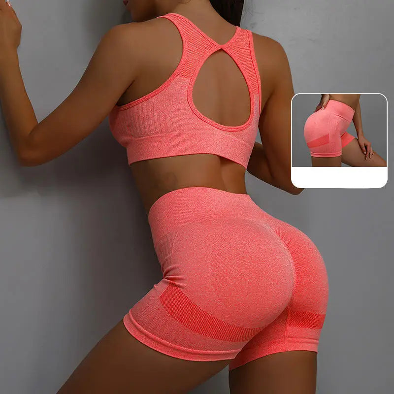 Yoga Suit Sports Underwear Women's Fitness Vest Running Shorts Set  Workout