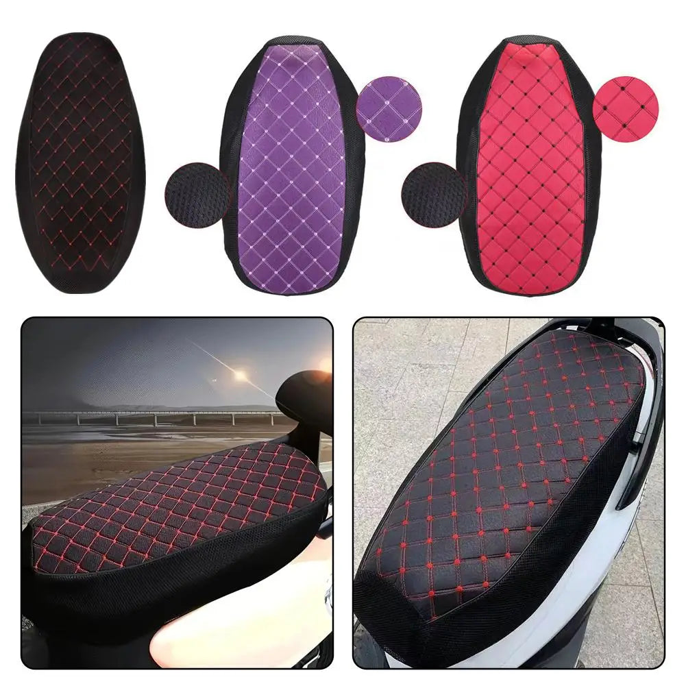Universal Motorcycle Seat Cover,3D Spacer Mesh Fabric Scooter Cushion Breathable Anti-Slip Moped Seat Cover for Comfort Riding