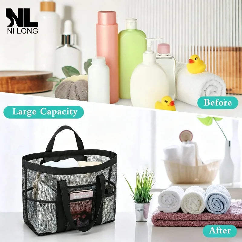 Beach Tote Bag Packaging Makeup Organizer Swimming Travel Accessories Cosmetic Bag Shopping Storage Bag Women Handbag Yoga Gym