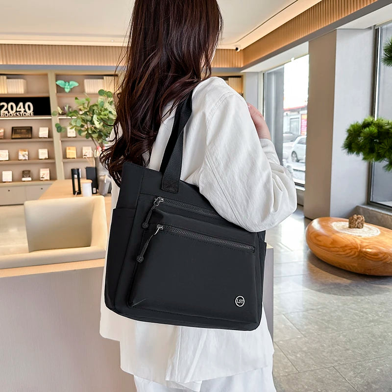 Women Tote Bag Large Capacity Waterproof Canvas Eco-friendly Shoulder Handbag Work School Travel Shopping Daily Essential