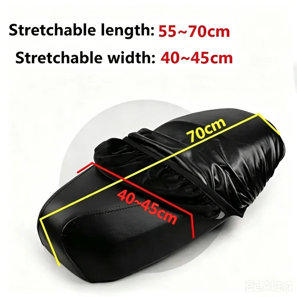 Motorcycle Seat PU Leather Cover Waterproof Dustproof Sunscreen Motorbike Scooter Cushion Seat Cover Protector Cover Accessories