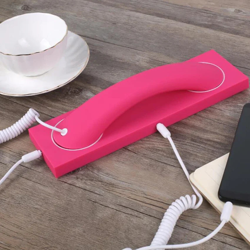 Cell Phone Handset, Retro Telephone Handset with Base, Max 1m Cable, 3.5mm Handset Receivers for Mobile Phone Computer telefone