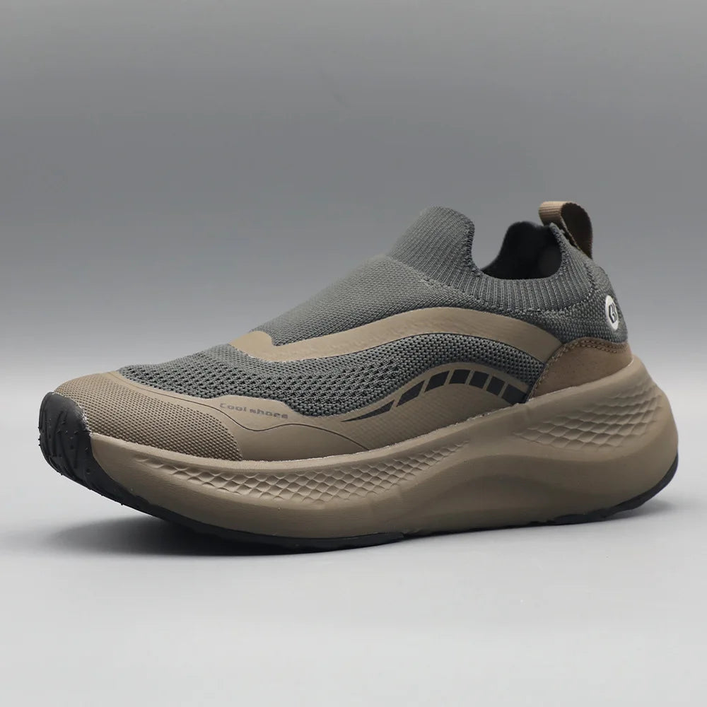 Men's Outdoor Sports Casual Shoes Slip-On Spring Summer Breathable Comfortable Thick Bottom Anti-Slip Lightweight EVA Midsole