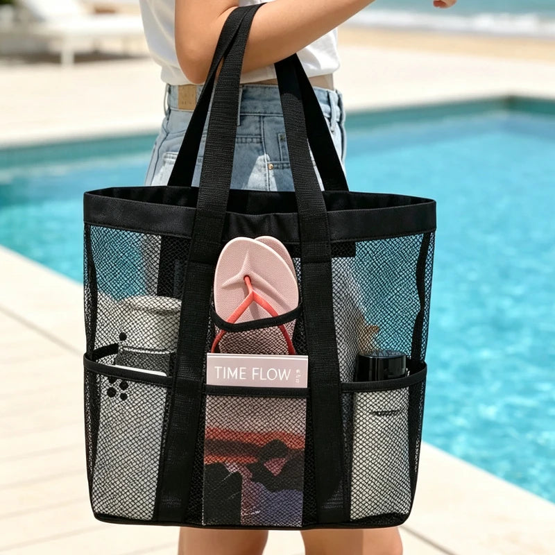 Beach Tote Bag Packaging Makeup Organizer Swimming Travel Accessories Cosmetic Bag Shopping Storage Bag Women Handbag Yoga Gym