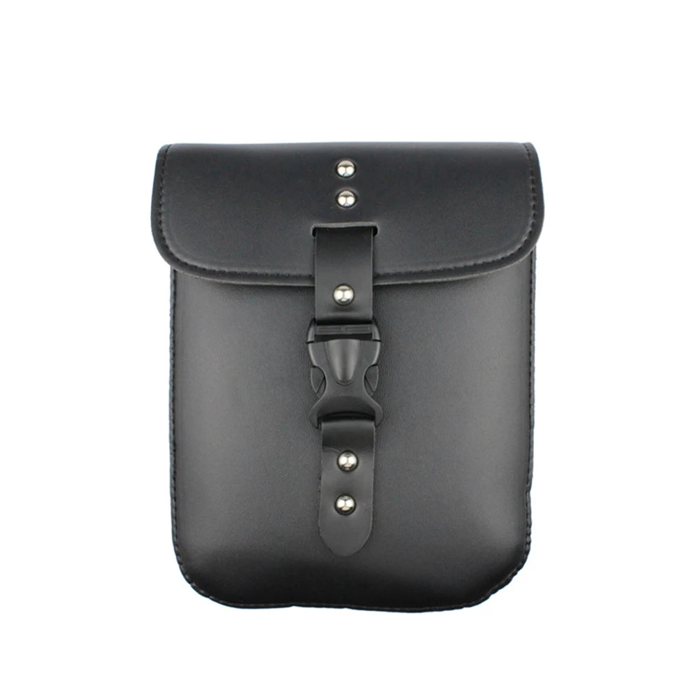 Motorcycle Saddlebags PU Leather Side Tool Bag Luggage Saddle Bags Cycling Storage Kit Side Bag Black Universal