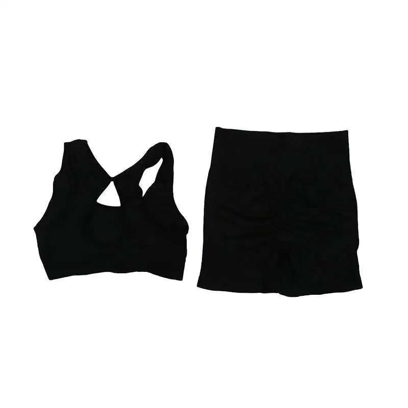 Yoga Suit Sports Underwear Women's Fitness Vest Running Shorts Set  Workout