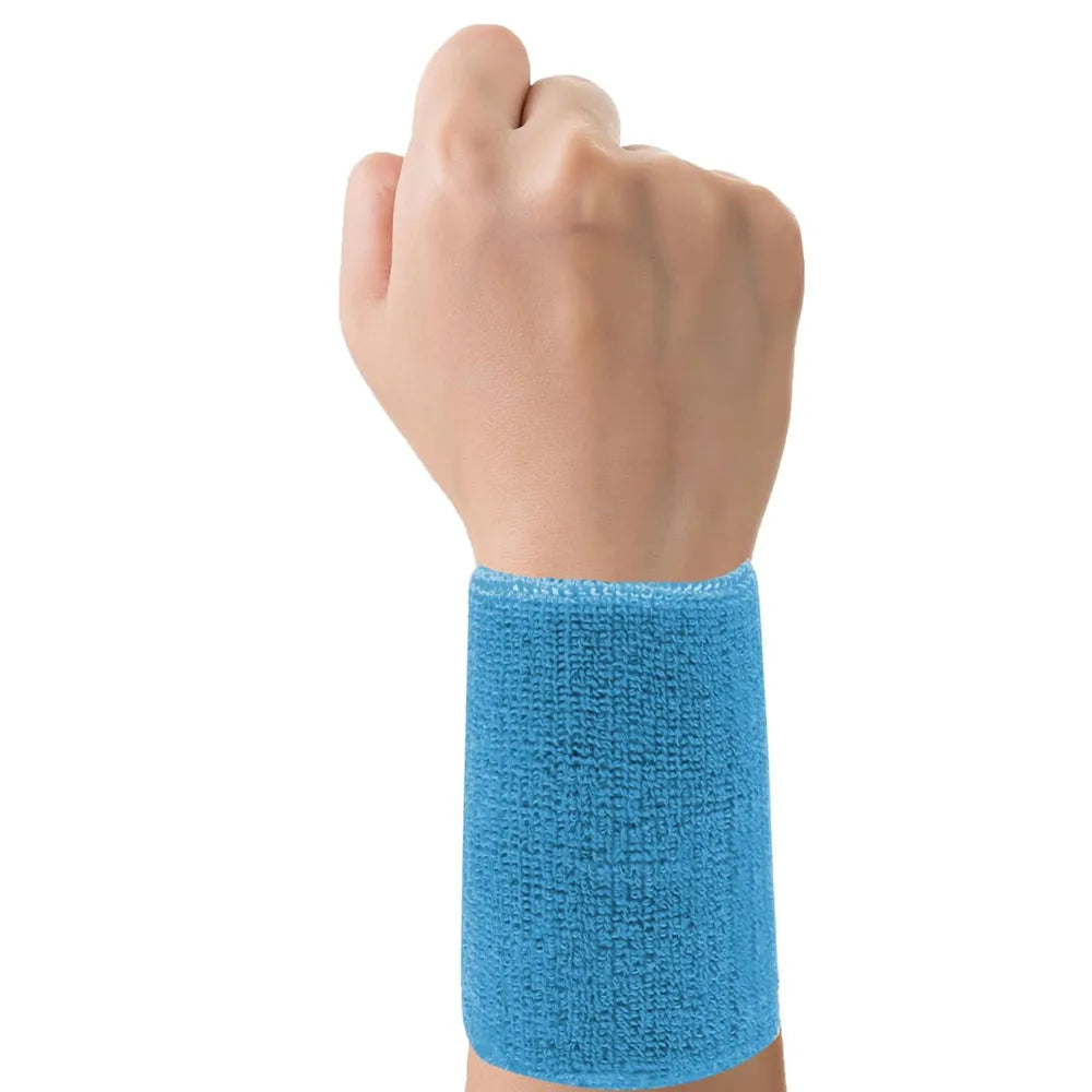 Sports Wrist Sweatbands for Men Women, Absorbent Long Wrist Sweat Bands Tennis Wristbands Athletic Cotton Terry Cloth Sweatband