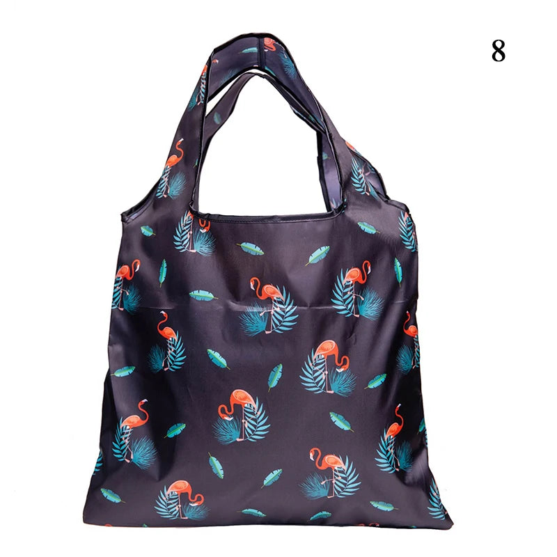 Fashion Shopping Bags Portable Various Prints Large Capacity Convenient Handbags Easy To Fold Package Travel Essential