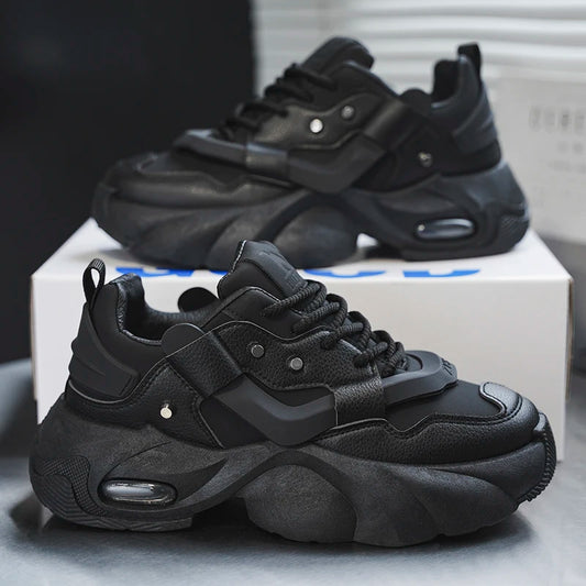 Fashionable Men's Casual Sports Shoes, with Thick Soles That Are Wear-Resistant and Height-Increasing, Comfortable and Breathable, Suitable for Both Sports and Leisure