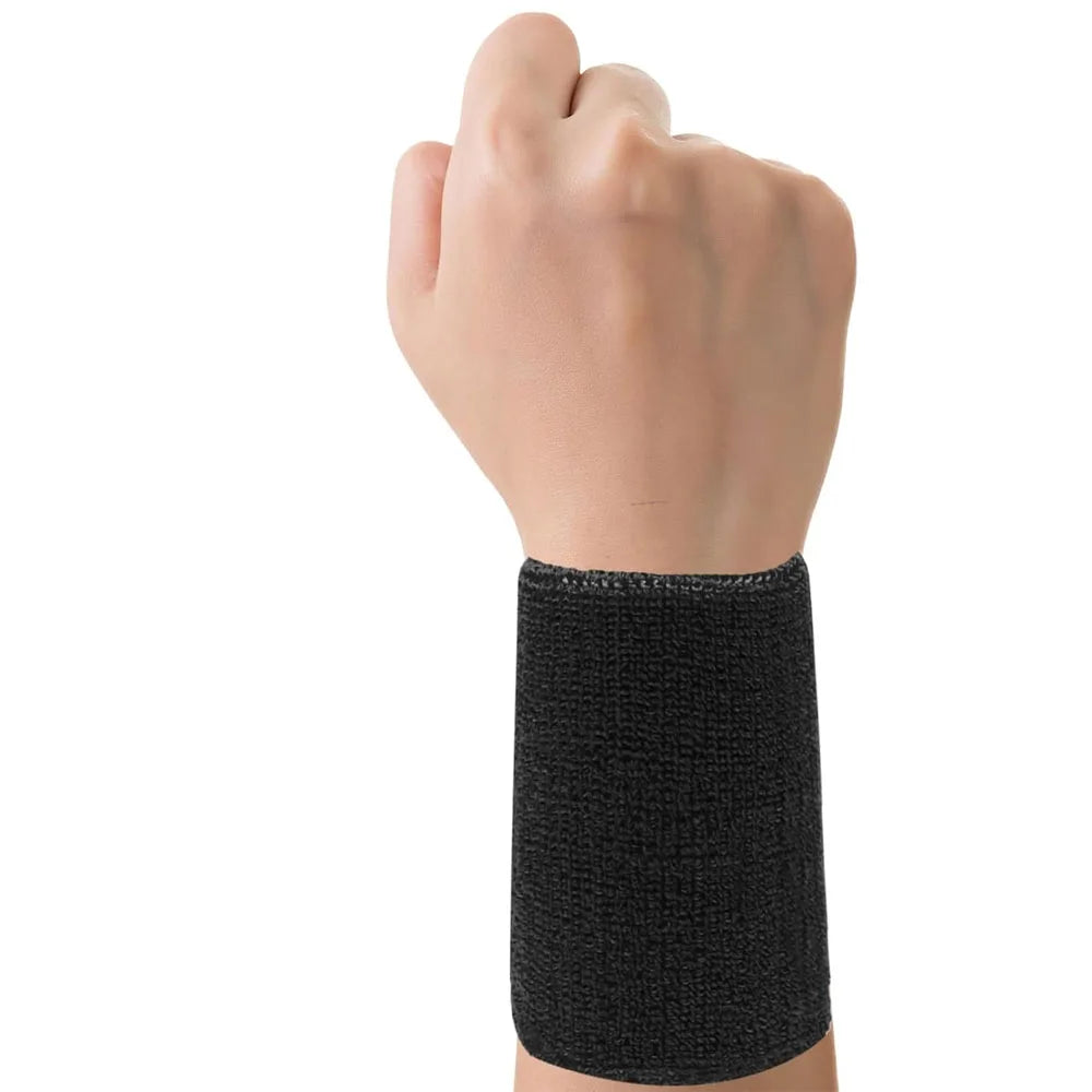 Sports Wrist Sweatbands for Men Women, Absorbent Long Wrist Sweat Bands Tennis Wristbands Athletic Cotton Terry Cloth Sweatband