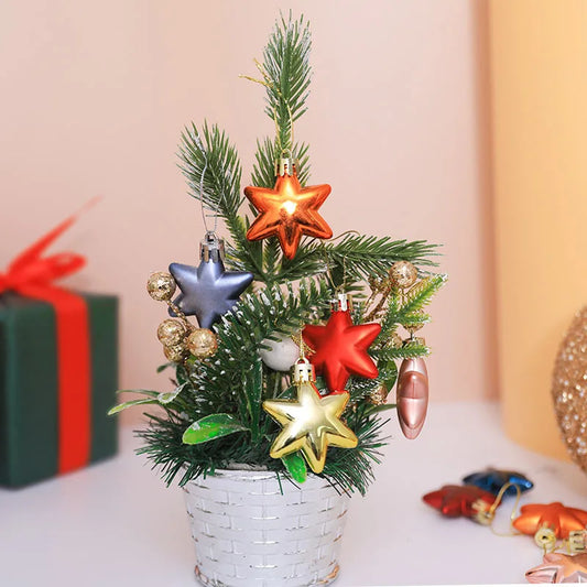 12 Pcs/Pack Christmas Tree Decoration Hanging Pendant Home Party Xmas Plastic Electroplating Octagonal Star shaped Drop Ornament