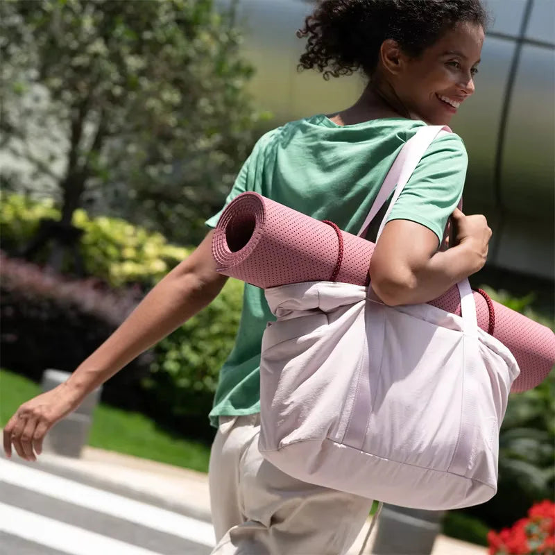 Women Tote Bag University Laptop Travel Tote diaper Gym Yoga Bag Shoulder Bag with Yoga Mat Buckle for Sports College Work