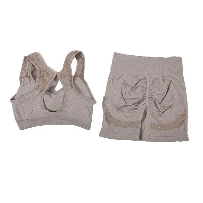Yoga Suit Sports Underwear Women's Fitness Vest Running Shorts Set  Workout