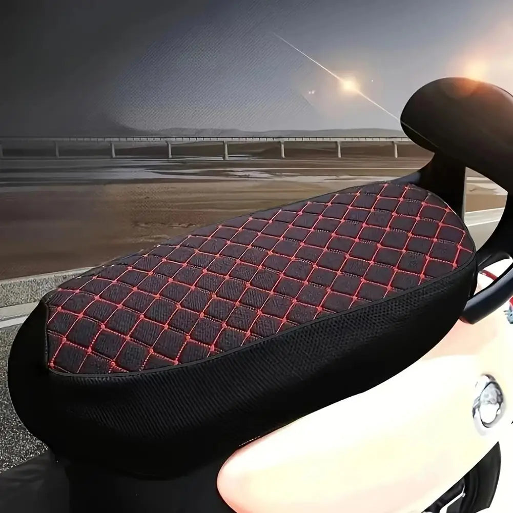 Universal Motorcycle Seat Cover,3D Spacer Mesh Fabric Scooter Cushion Breathable Anti-Slip Moped Seat Cover for Comfort Riding