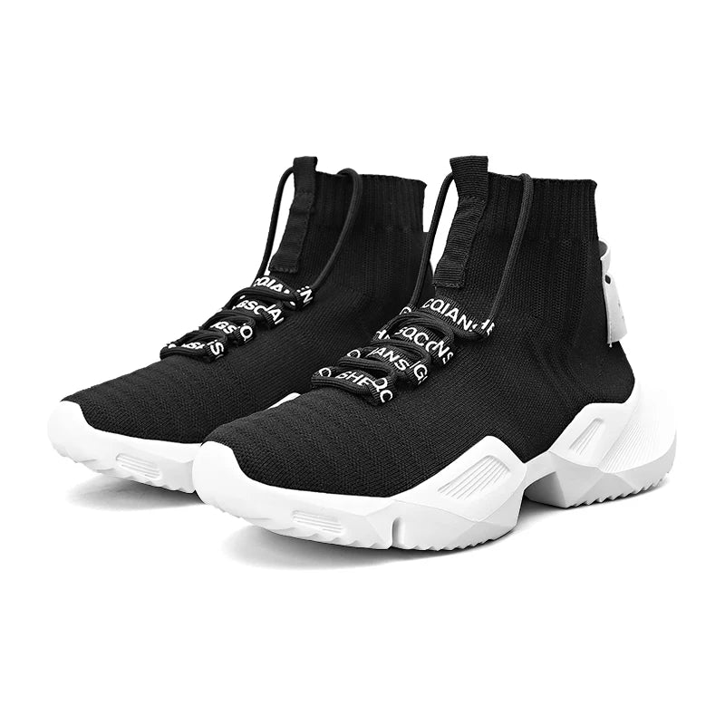 Socks Sneakers Men Knit Upper Breathable Sport Shoes Sock Boots Man Shoes High Top Running Shoes for Men Zapatillas De Deporte
