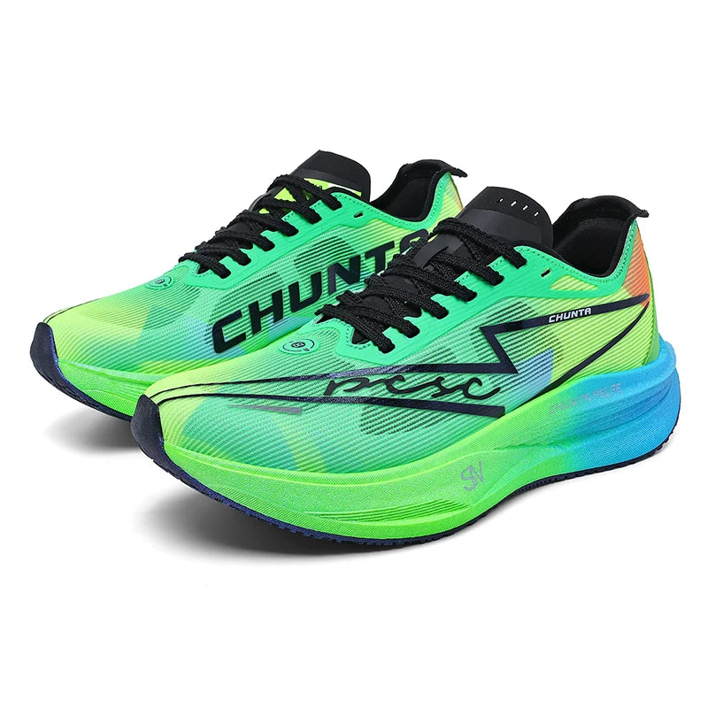 Men's and Women's Running Shoes Anti Slip and Shock-Absorbing Carbon Fiber Board Professional Marathon Chunta Sports Shoes