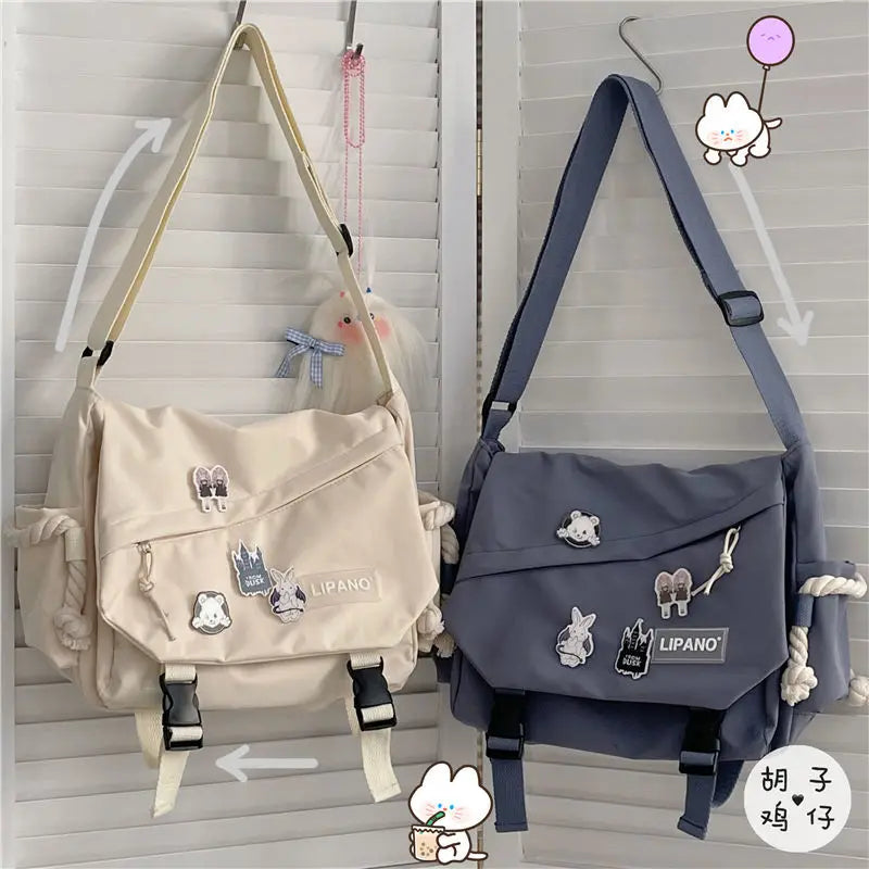 Women Bag Large Capacity Single Handbags Shoulder Bags Men Bolsas Japanese Harajuku Postman Student Crossbody Messenger Bag
