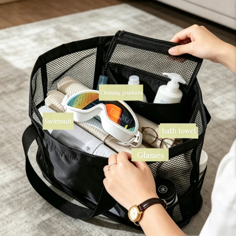 Beach Tote Bag Packaging Makeup Organizer Swimming Travel Accessories Cosmetic Bag Shopping Storage Bag Women Handbag Yoga Gym