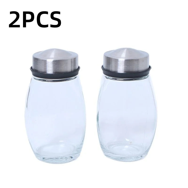 NEW Single Bottle Glass Jar and Spice Jar Set Rack Glass Seasoning Sugar Pepper Bottles Salt Shakers Holder Kitchen Storage Rack