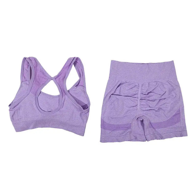 Yoga Suit Sports Underwear Women's Fitness Vest Running Shorts Set  Workout