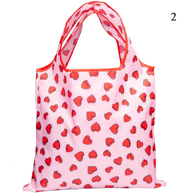 Fashion Shopping Bags Portable Various Prints Large Capacity Convenient Handbags Easy To Fold Package Travel Essential