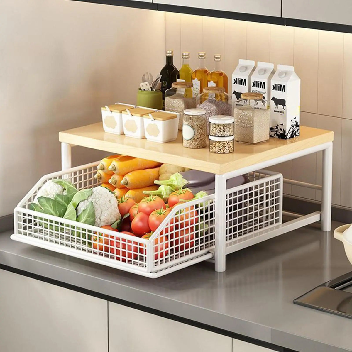 Kitchen Countertop Organizer Multi-Use Shelf for Microwave Spices Coffee Machine & Printer Kitchen accessories