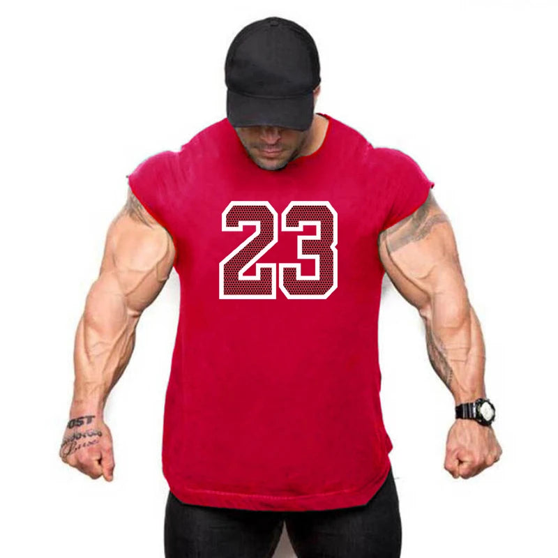 New Bodybuilding Tank Tops Men Sports Sleeveless shirt Muscle guys Vest Fitness Drop Armhole Solid Tops Tees Cotton Gym Singlets