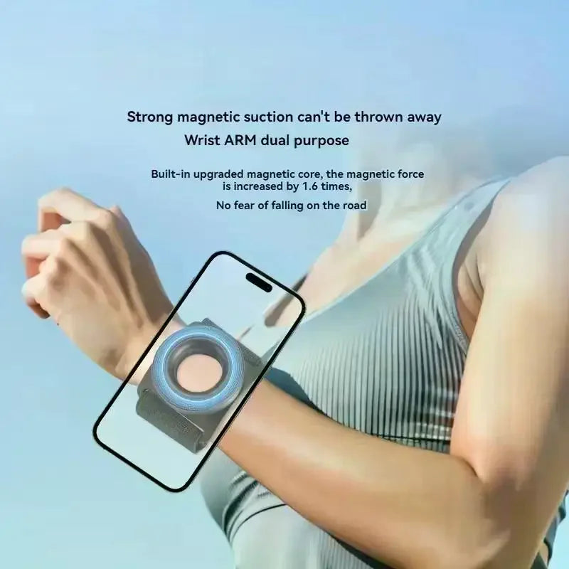 1 Set Mobile Phone Holder Wrist Strap Strong Magnetic Suction Bracket Mount Arm Dedicated For Phone 13 14 15 16 Pro Max