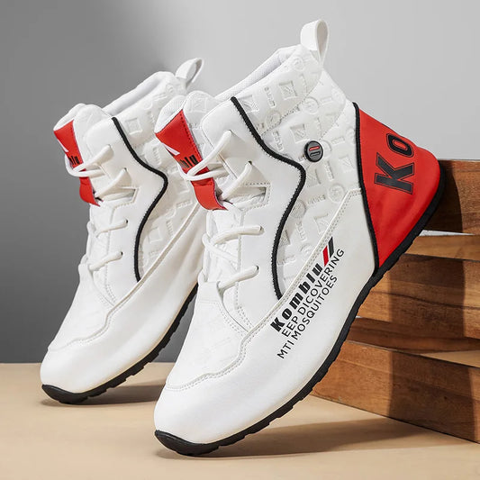 High-Top Casual Sneakers with Trendy Embossed Design, Soft and Shock-Absorbing, Versatile for Daily Commuting, Unisex Fashion Height-Increasing Sports Shoes 9