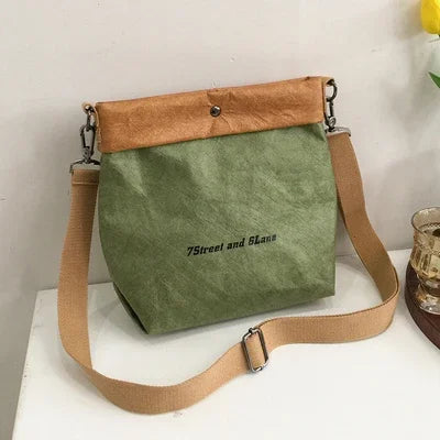 Women's Handbag Waterproof Personality Small Bucket Bag Kraft Paper Roll Envelope Bag Ins Shoulder Bags Party Clutch Purse