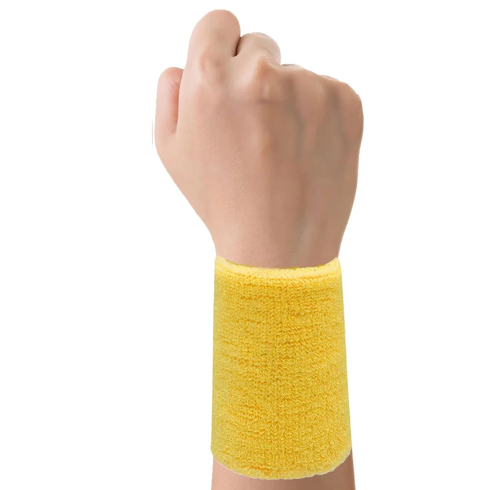 Sports Wrist Sweatbands for Men Women, Absorbent Long Wrist Sweat Bands Tennis Wristbands Athletic Cotton Terry Cloth Sweatband