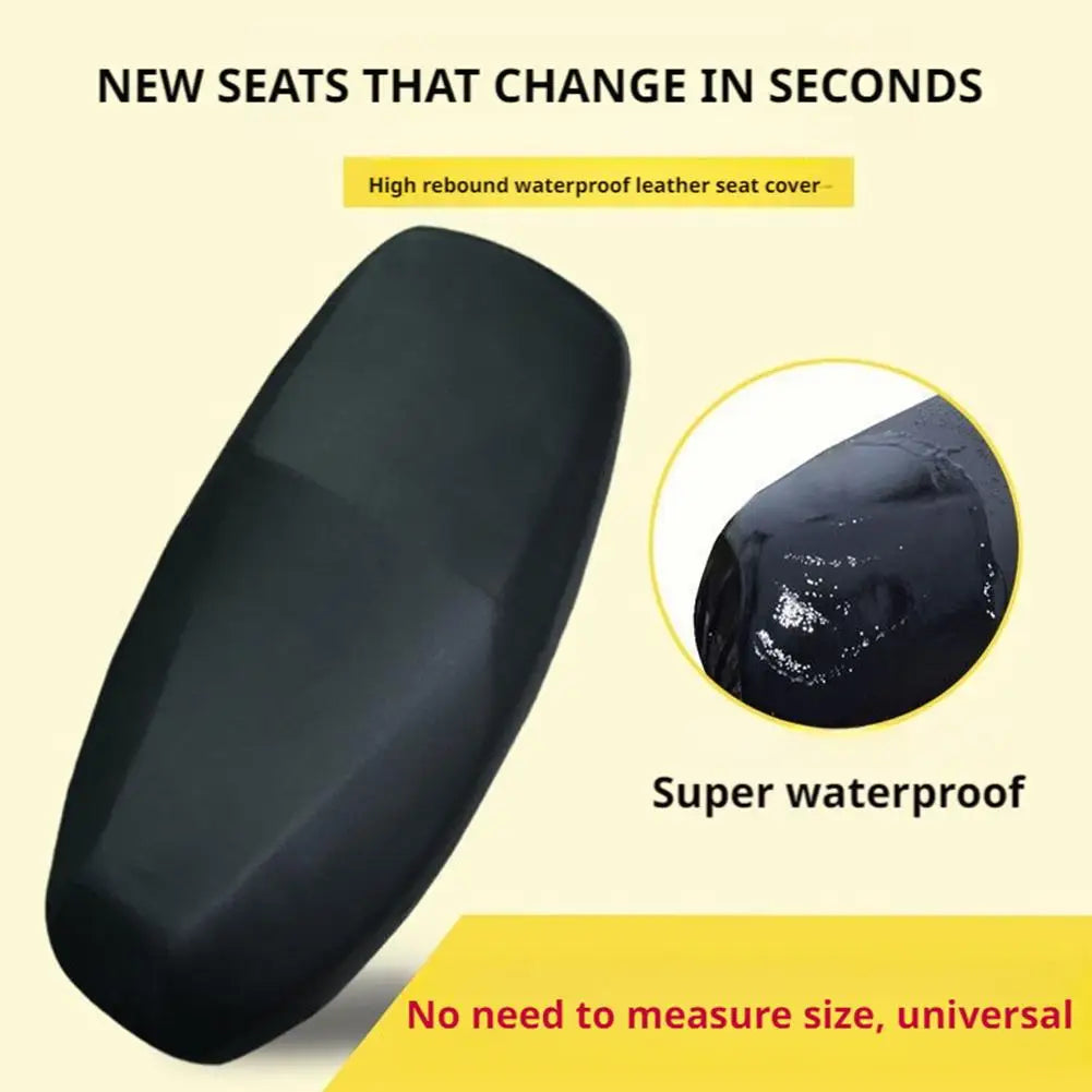 Motorcycle Seat Cover Waterproof Rain Dustproof Motorbike Scooter Cushion Seat for Sun Protection with Stretch Leather Bag