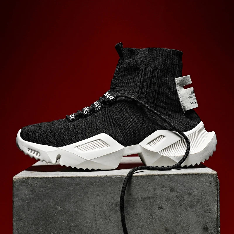 Socks Sneakers Men Knit Upper Breathable Sport Shoes Sock Boots Man Shoes High Top Running Shoes for Men Zapatillas De Deporte