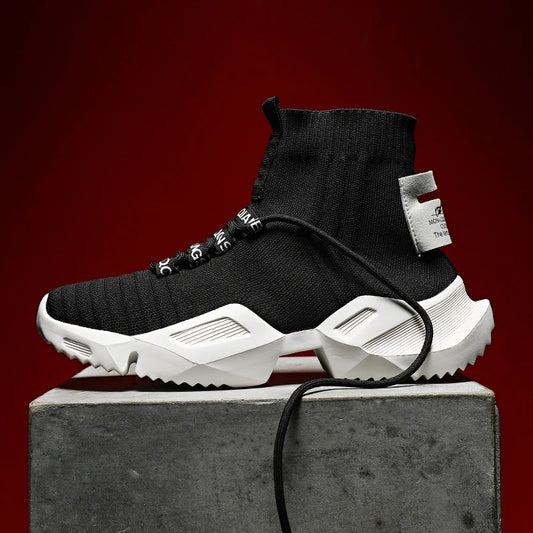 Socks Sneakers Men Knit Upper Breathable Sport Shoes Sock Boots Man Shoes High Top Running Shoes for Men Zapatillas De Deporte