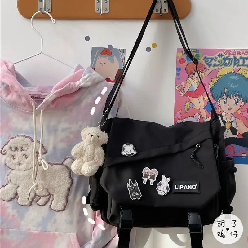 Women Bag Large Capacity Single Handbags Shoulder Bags Men Bolsas Japanese Harajuku Postman Student Crossbody Messenger Bag