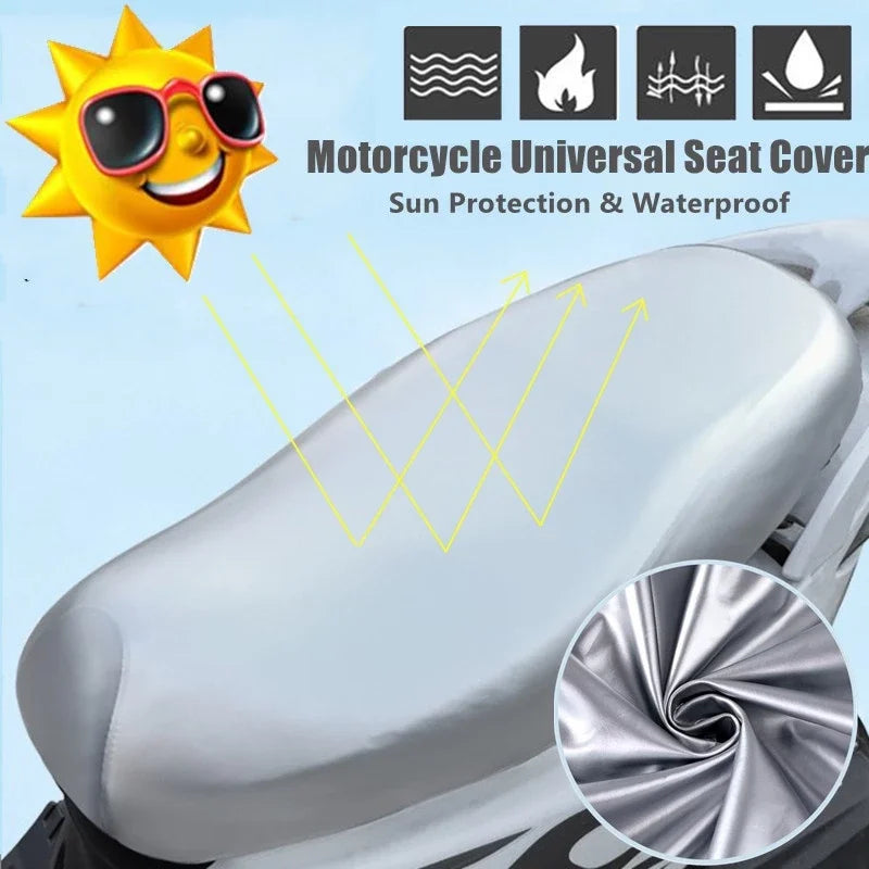 Motorcycle Seat Cover Waterproof Breathable Leather Cushion Cover Weather Protector Sunscreen For Motorcycle Electric Scooter
