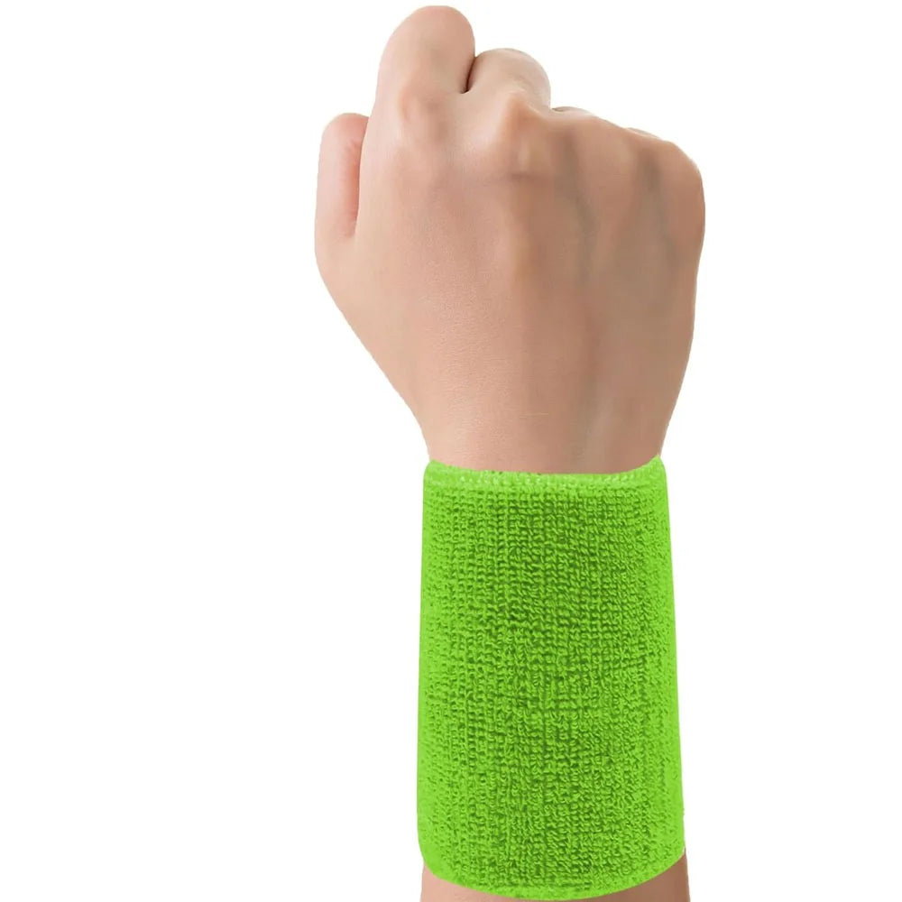 Sports Wrist Sweatbands for Men Women, Absorbent Long Wrist Sweat Bands Tennis Wristbands Athletic Cotton Terry Cloth Sweatband