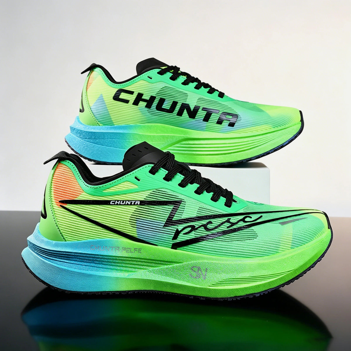 Men's and Women's Running Shoes Anti Slip and Shock-Absorbing Carbon Fiber Board Professional Marathon Chunta Sports Shoes
