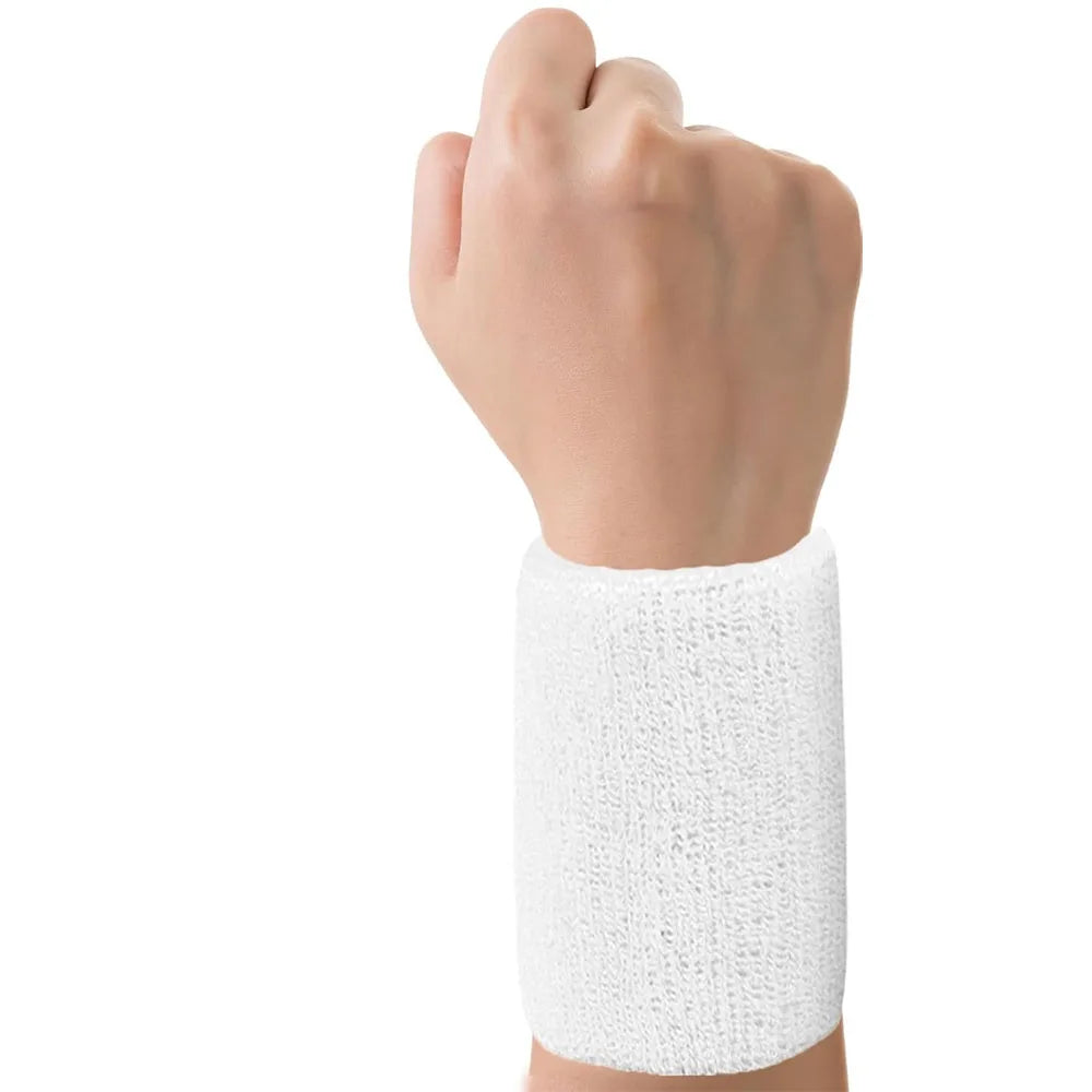 Sports Wrist Sweatbands for Men Women, Absorbent Long Wrist Sweat Bands Tennis Wristbands Athletic Cotton Terry Cloth Sweatband