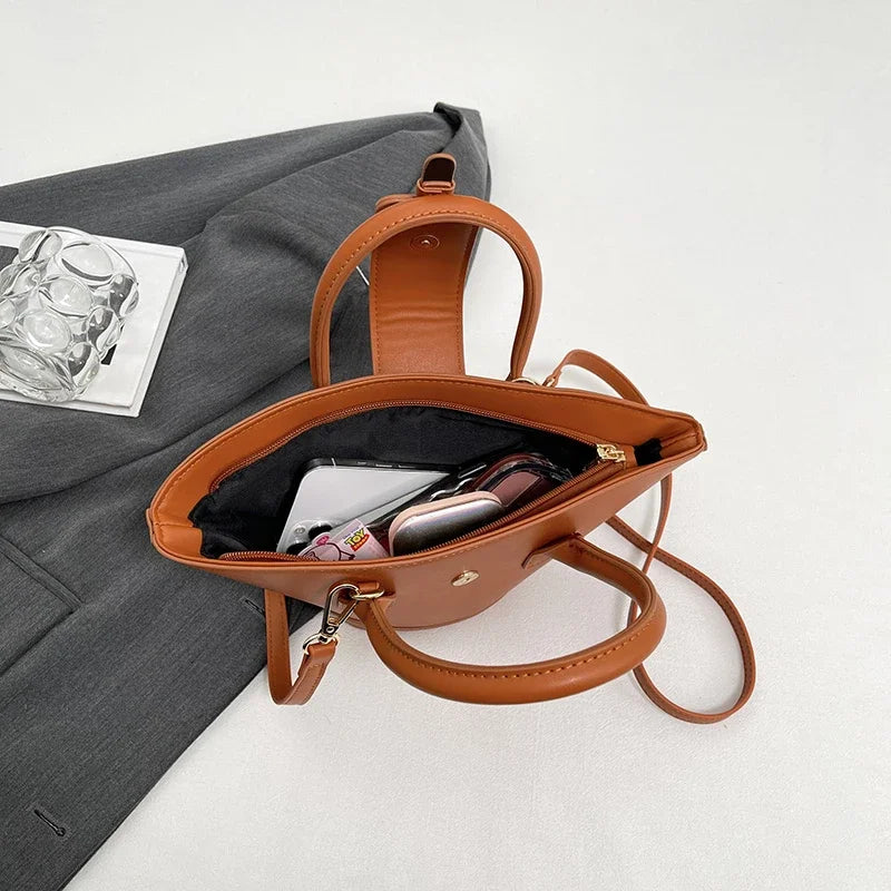 Brown Black Women's Bag Large Capacity Commute Bag Designer Bucket Shoulder Crossbody Bag Coffee Pu Leather Handbag Tote