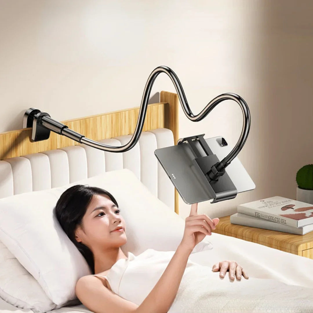 18MM Thick Bed Phone Tablet Holder, 360° Rotatable Clamp Mount for 4.7-12.9" iPad iPhone, Lazy Stand for Bed Desk Live Streaming
