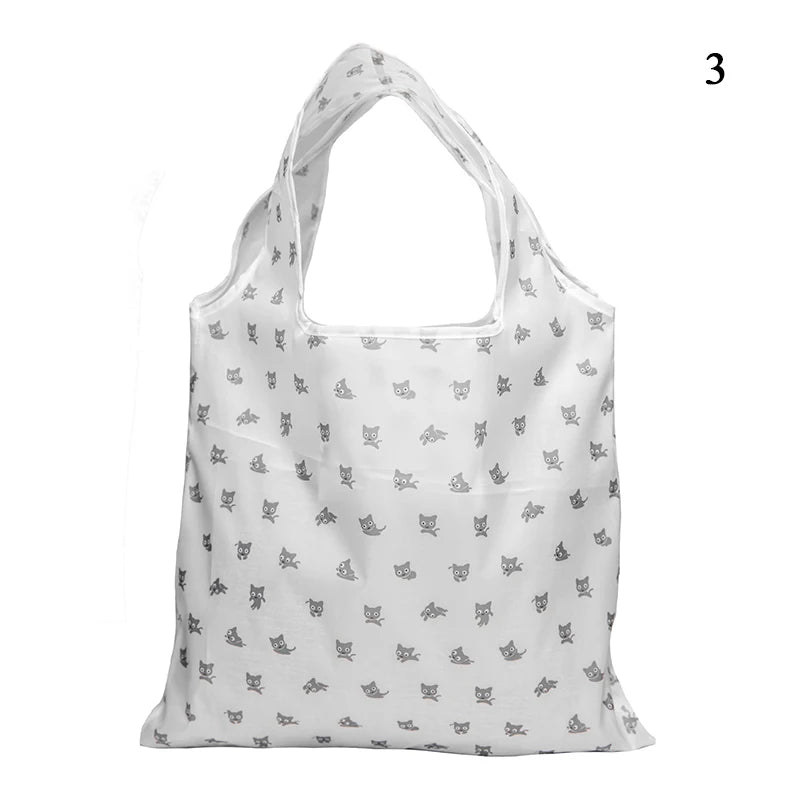 Fashion Shopping Bags Portable Various Prints Large Capacity Convenient Handbags Easy To Fold Package Travel Essential